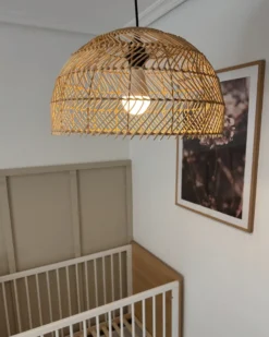 Loftlampe SELENGE Rattan Lysebrun