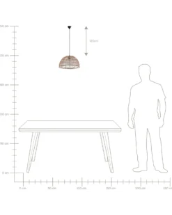 Loftlampe SELENGE Rattan Lysebrun