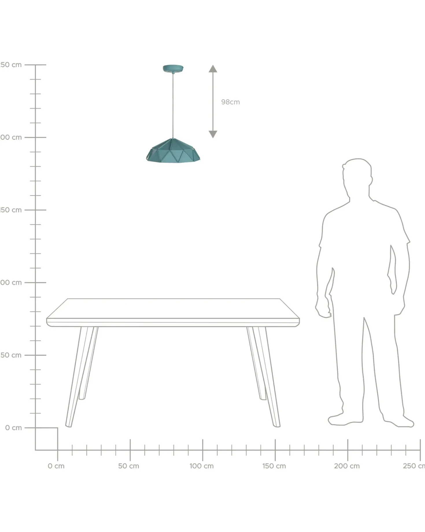 Loftlampe SENIA Metal Turkis