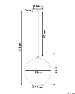 Loftlampe SESSERA Glas Kobber