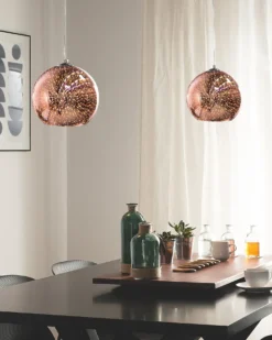 Loftlampe SESSERA Glas Kobber
