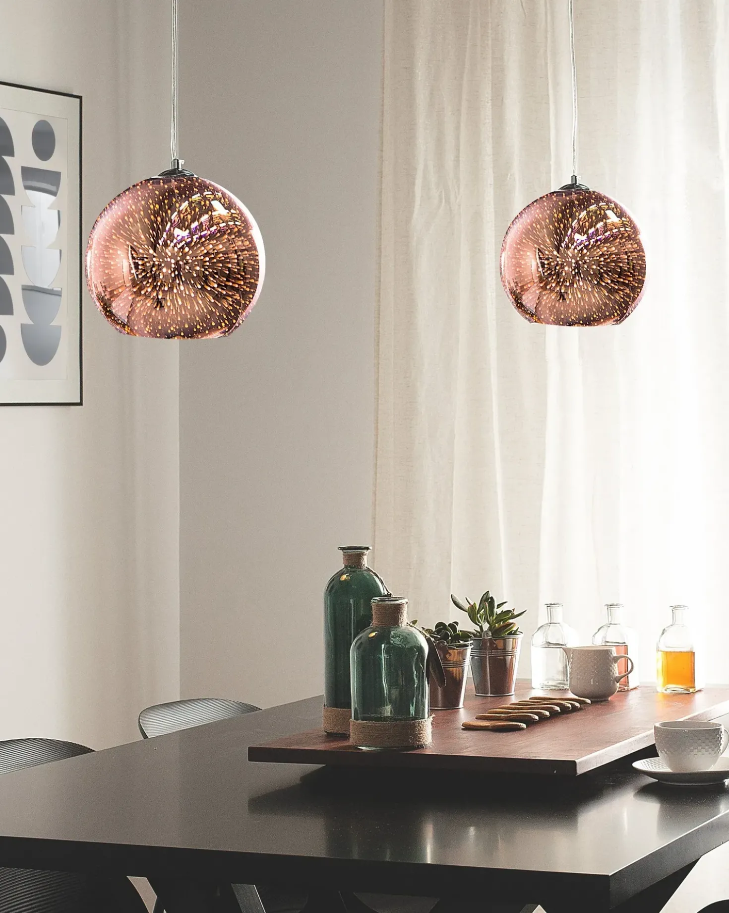 Loftlampe SESSERA Glas Kobber