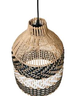 Loftlampe TURABO Rattan Sort/hvid