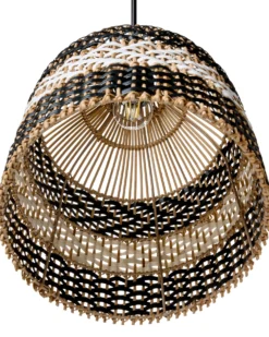 Loftlampe TURABO Rattan Sort/hvid