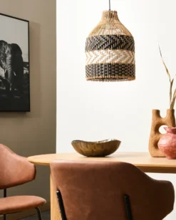 Loftlampe TURABO Rattan Sort/hvid