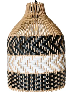 Loftlampe TURABO Rattan Sort/hvid