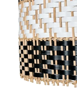 Loftlampe TURABO Rattan Sort/hvid