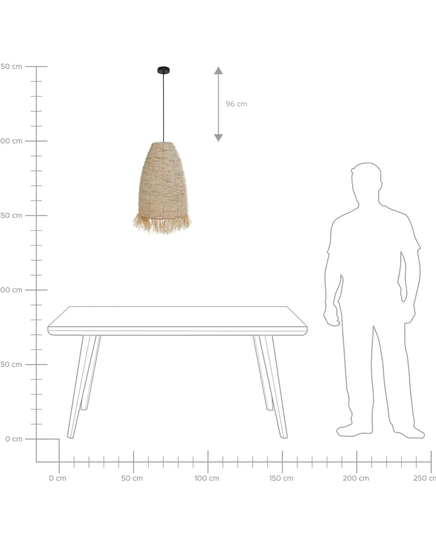 Loftlampe TUTONG Flet Naturlig