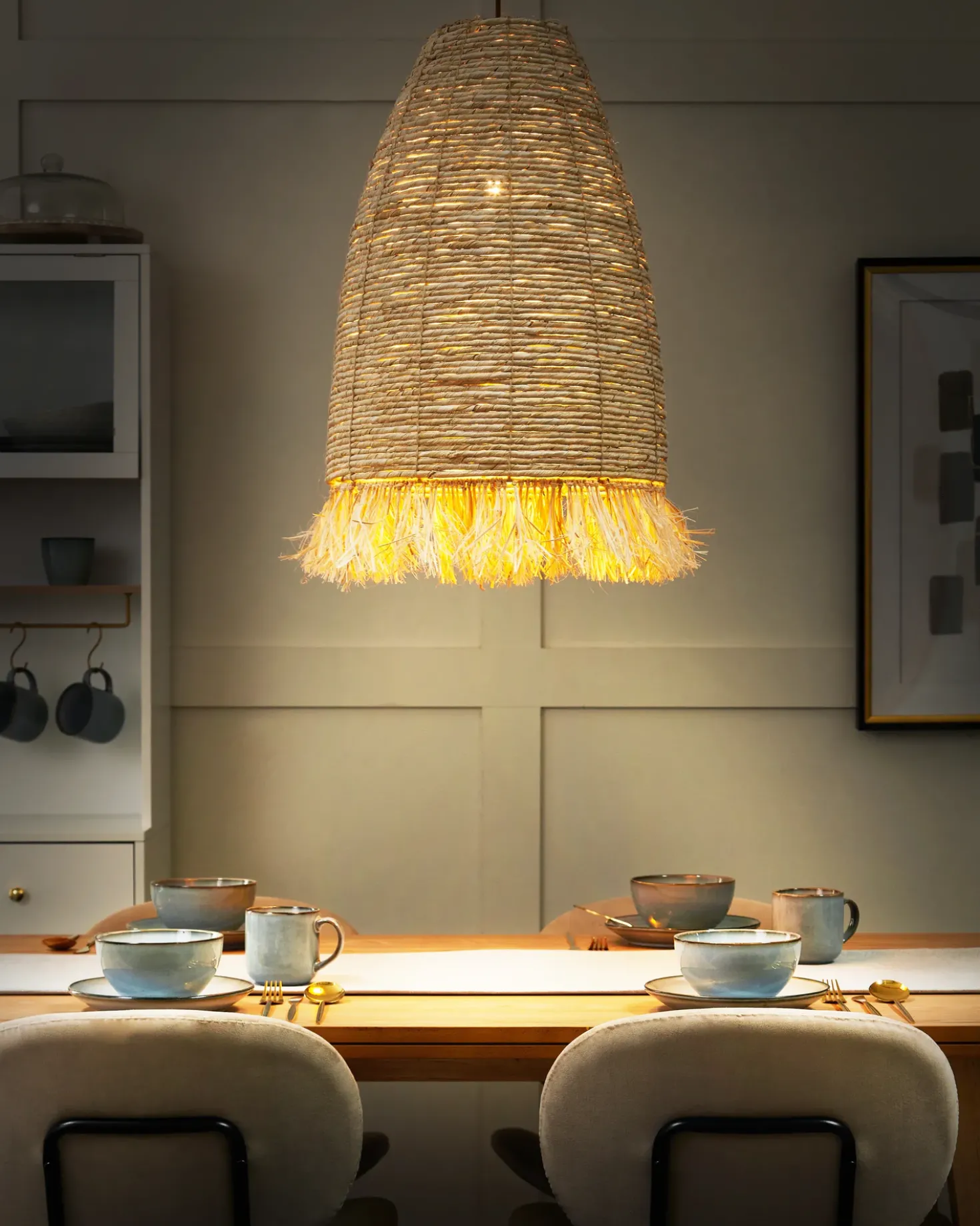 Loftlampe TUTONG Flet Naturlig