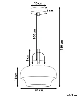 Loftlampe WILTZ Glas Lysegrå