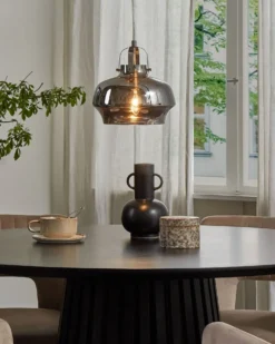 Loftlampe WILTZ Glas Lysegrå