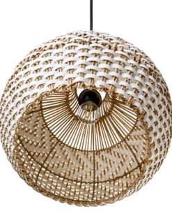 Loftlampe YAUCO Rattan Hvid