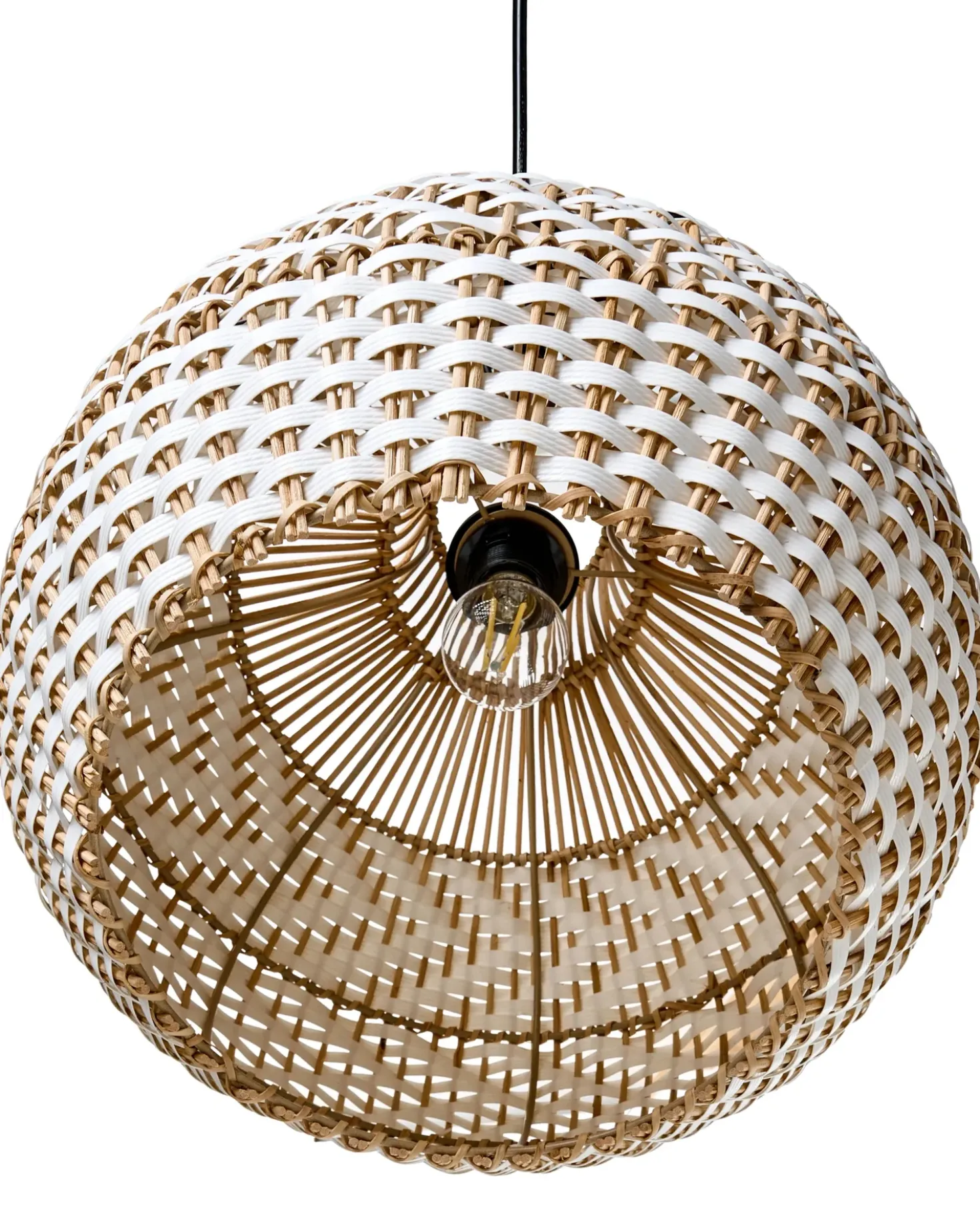 Loftlampe YAUCO Rattan Hvid