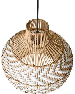 Loftlampe YAUCO Rattan Hvid