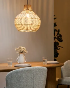 Loftlampe YAUCO Rattan Hvid