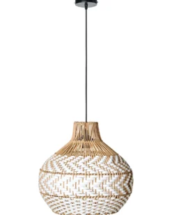 Loftlampe YAUCO Rattan Hvid