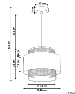 Loftlampe YUMURI Rattan Lys Beige