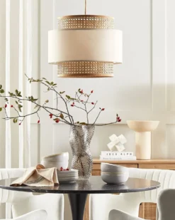 Loftlampe YUMURI Rattan Lys Beige