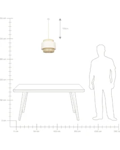 Loftlampe YUMURI Rattan Lys Beige