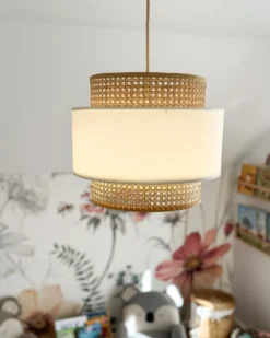 Loftlampe YUMURI Rattan Lys Beige