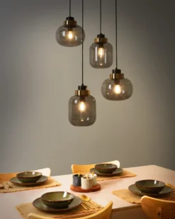 Loftlampe ZAYANDE Glas Lysegrå