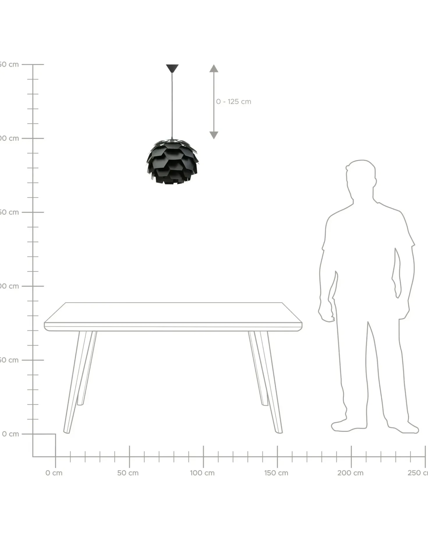 Loftlampe SEGRE S Sort