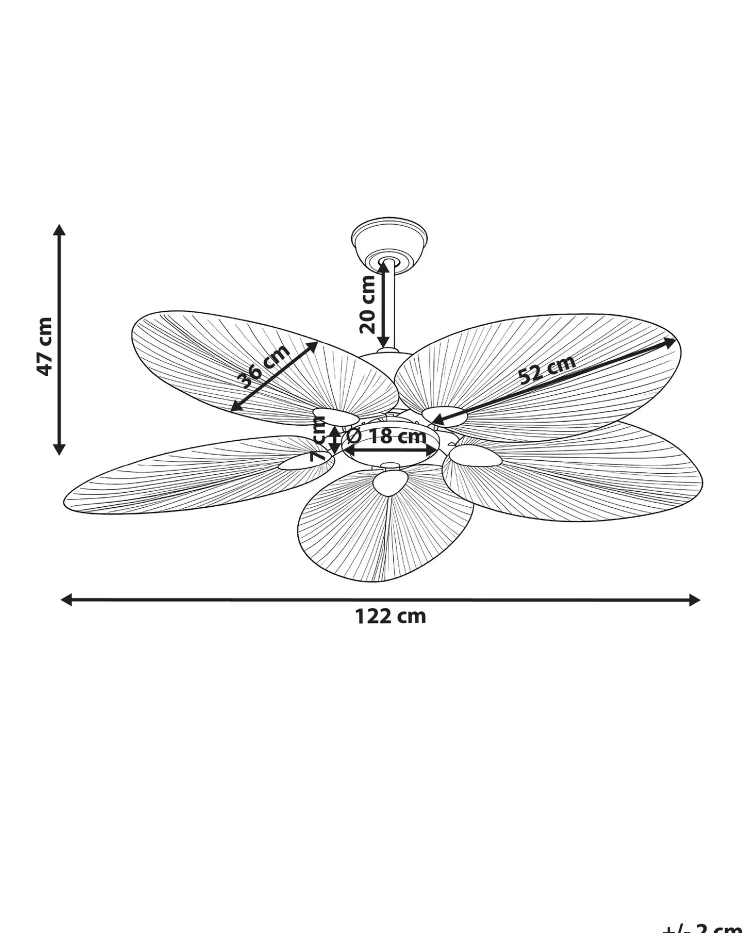 Loftsventilator MAMMOTH Med fjernbetjening Naturlig