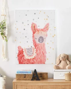 Lærred AFASSA Dyre motiv 60 x 80 cm Lyserød