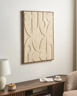 Lærred COLERAINE Abstrakt motiv Beige