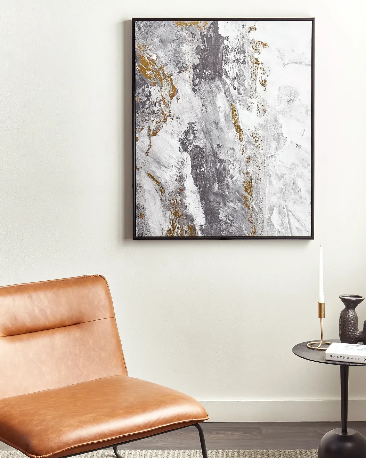Lærred JESI Abstrakt motiv 83 x 103 cm Grå