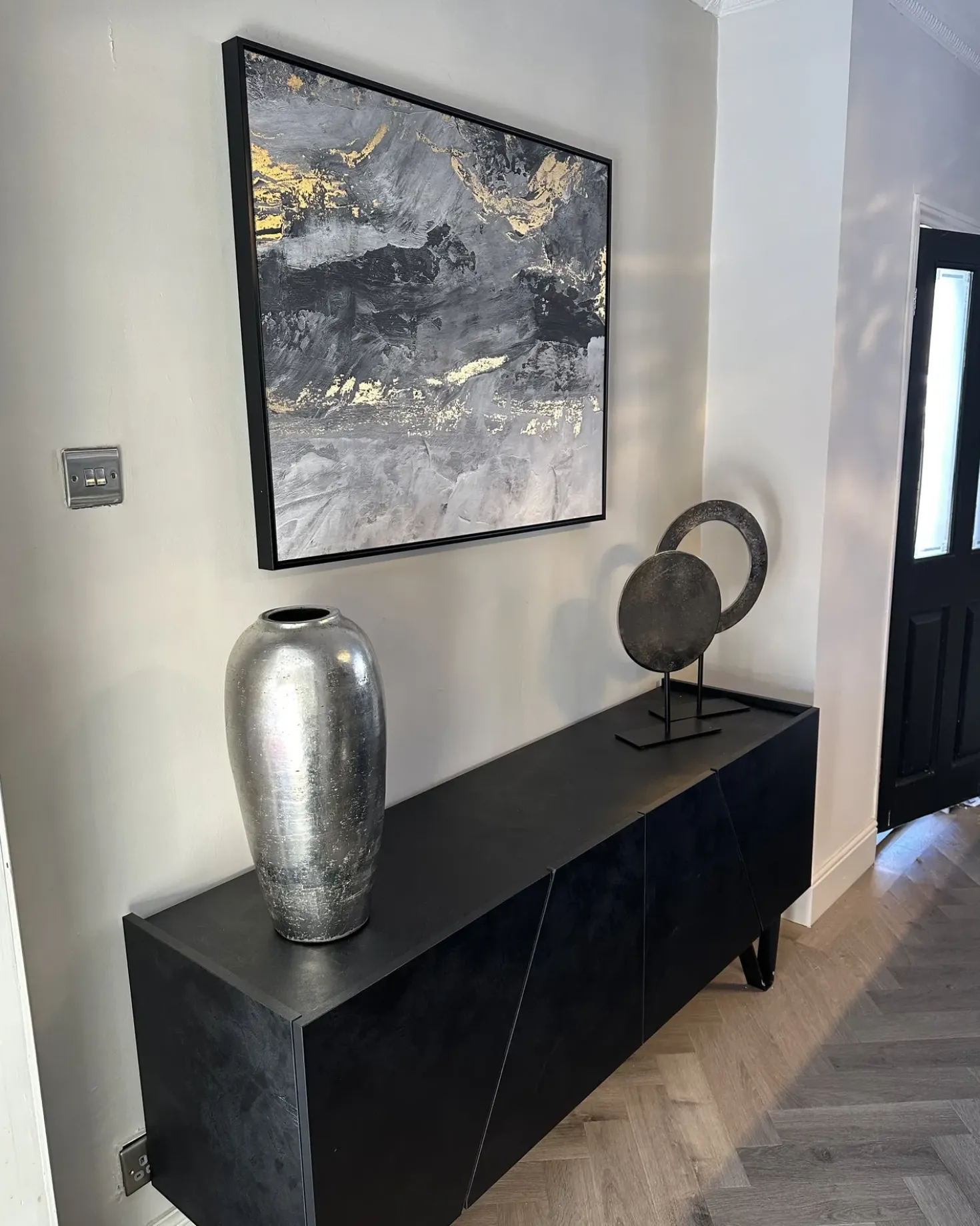 Lærred JESI Abstrakt motiv 83 x 103 cm Grå