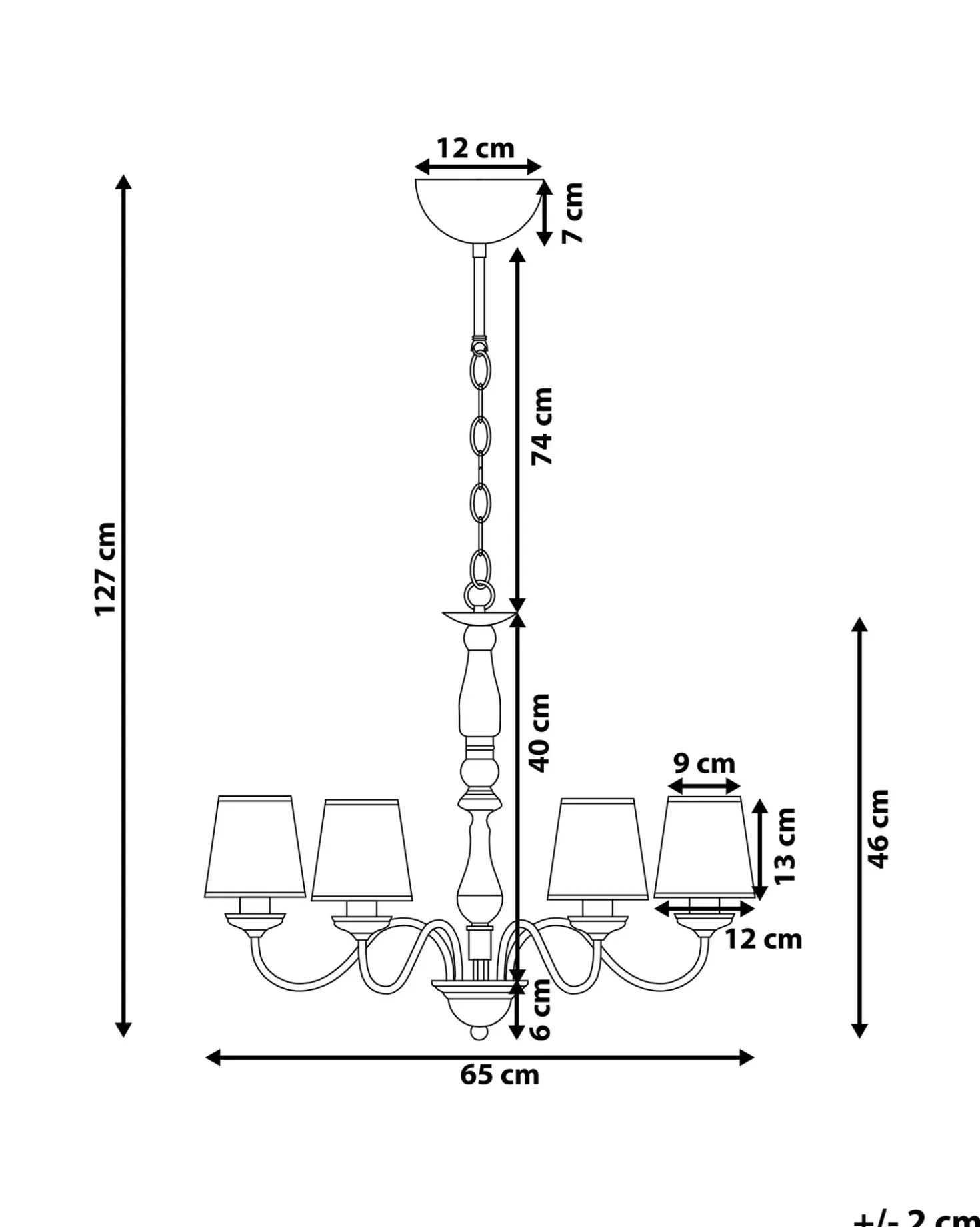 Lysekrone BRADANO Metal Messing