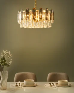 Lysekrone MANTARO Glas Guld