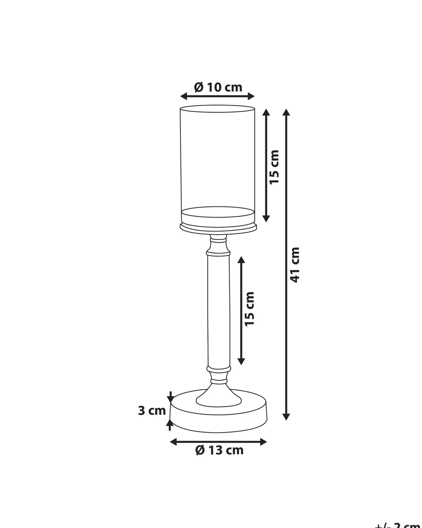 Lysestage ABBEVILLE Glas 41 cm Guld