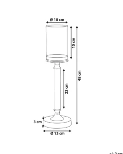 Lysestage ABBEVILLE Glas 48 cm Sort