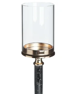 Lysestage ABBEVILLE Glas 48 cm Sort