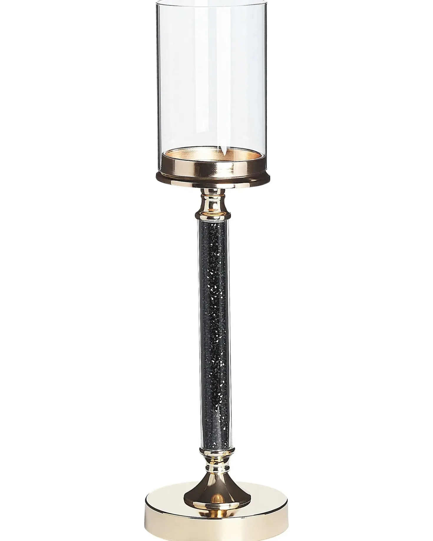 Lysestage ABBEVILLE Glas 48 cm Sort