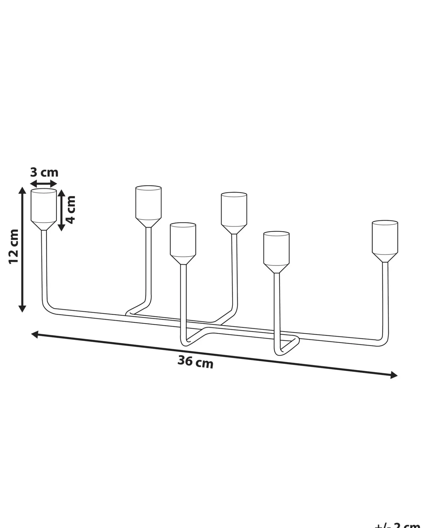 Lysestage BANGKA Metal 12 cm Sort