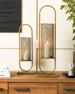 Lysestage BOHOL Metal 53 cm Guld