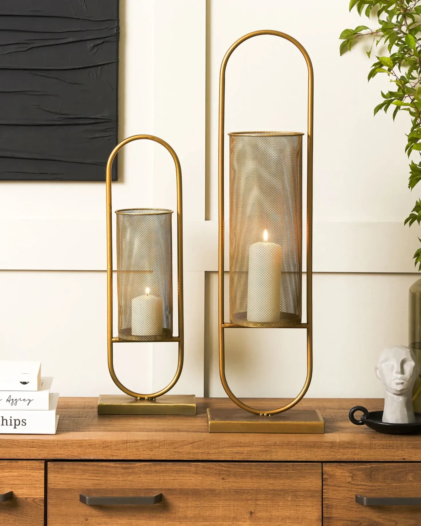 Lysestage BOHOL Metal 53 cm Guld