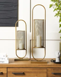 Lysestage BOHOL Metal 53 cm Guld