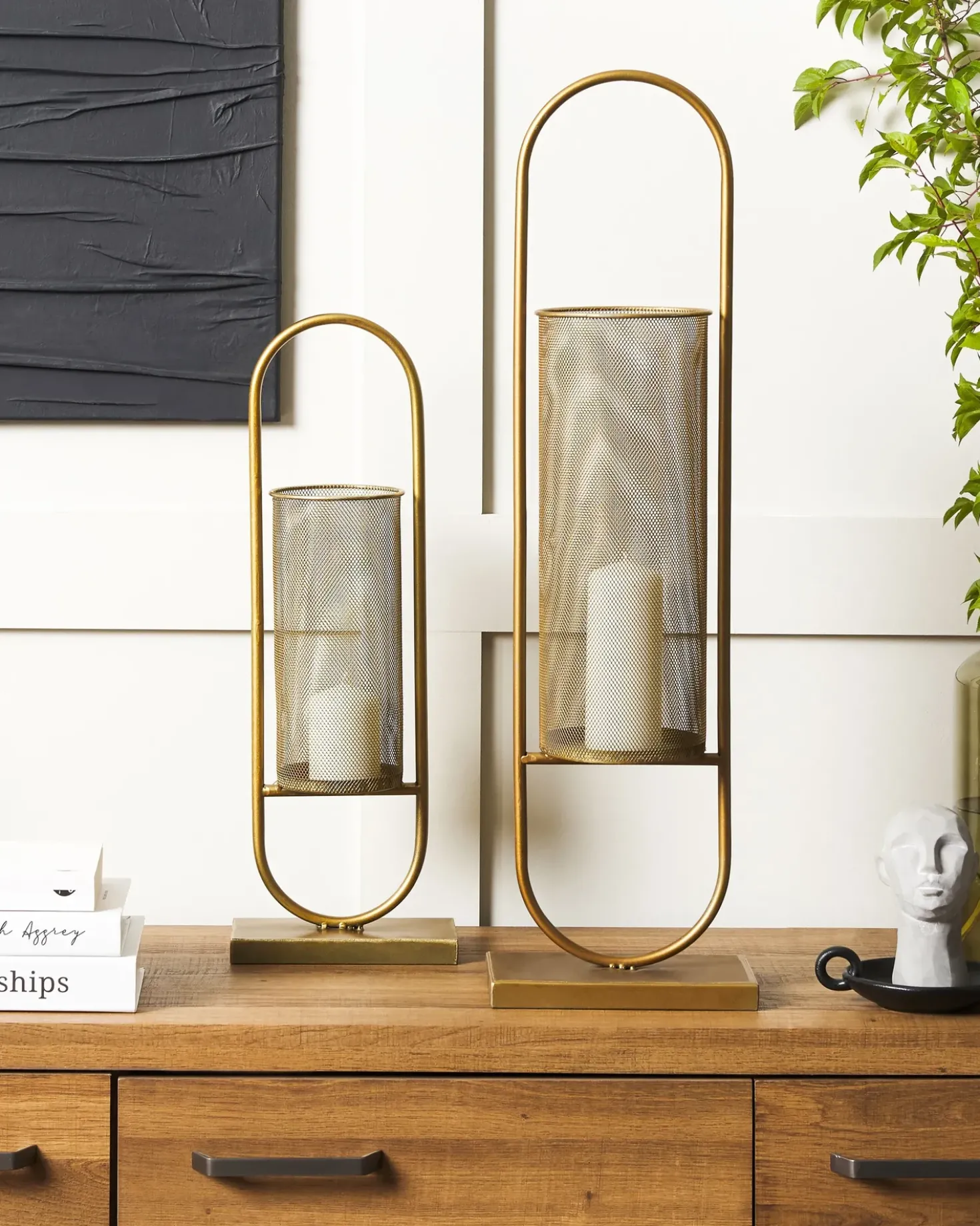 Lysestage BOHOL Metal 53 cm Guld