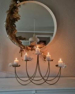 Lysestage BUARAN Metal 38 cm Guld
