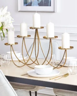Lysestage BUARAN Metal 38 cm Guld