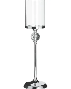Lysestage COTUI Glas 58 cm Sølv