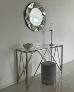 Lysestage COTUI Glas 58 cm Sølv