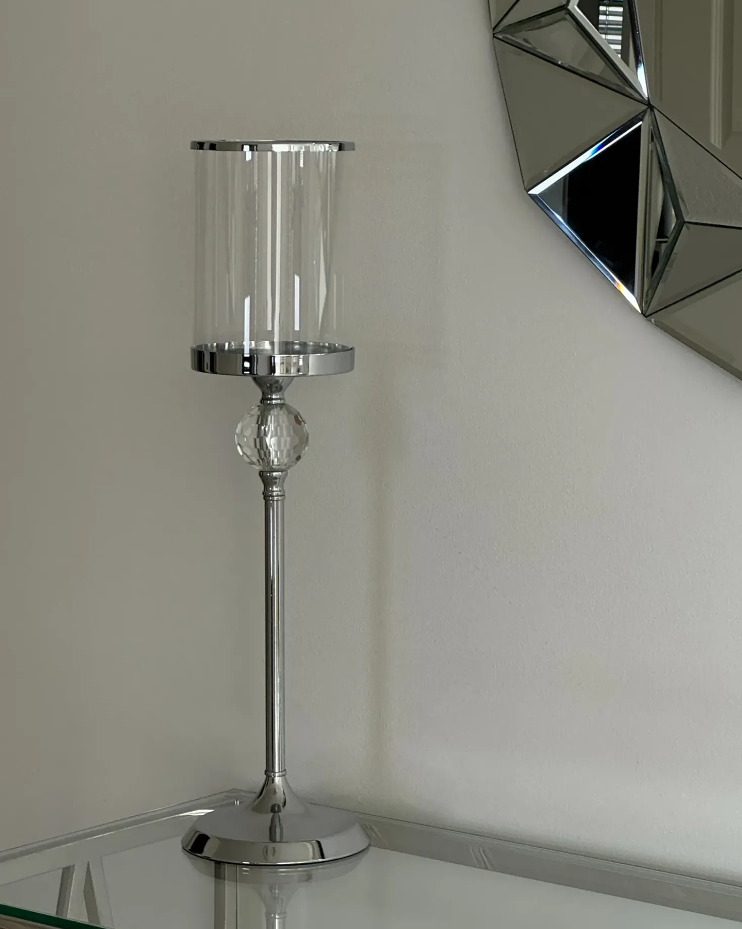 Lysestage COTUI Glas 58 cm Sølv