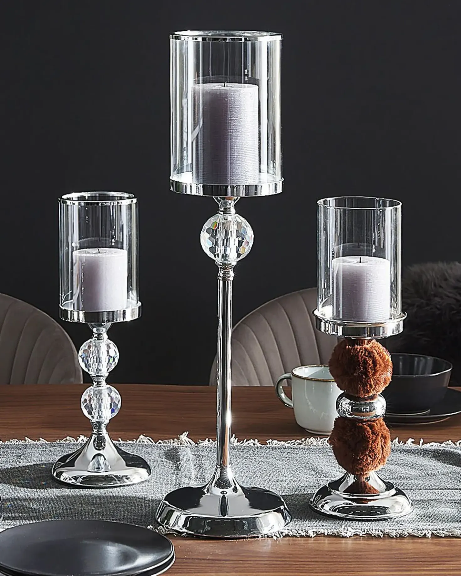 Lysestage PADRE Glas 38 cm Brun