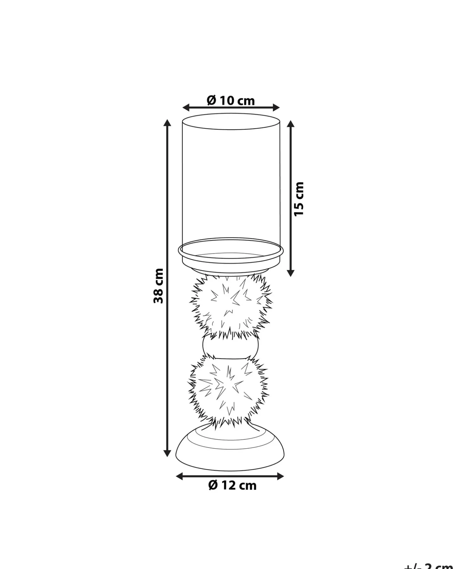 Lysestage PADRE Glas 38 cm Brun