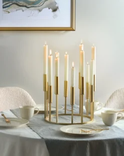 Lysestage TRAFARIA Metal 26 cm Guld
